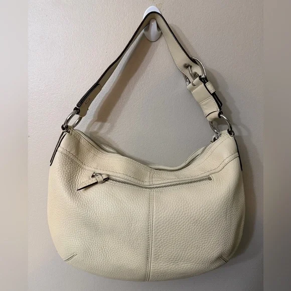 Coach Cream Leather Hobo Bag# F 13730 - Picture 2 of 15